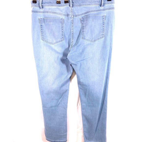 J Jill Womens 16 37x28 Blue Authentic Fit Cropped Slim Straight Jeans - Picture 2 of 6